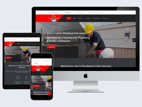 Affordable website design small business Jerry's Plumbing, Rowland Heights CA