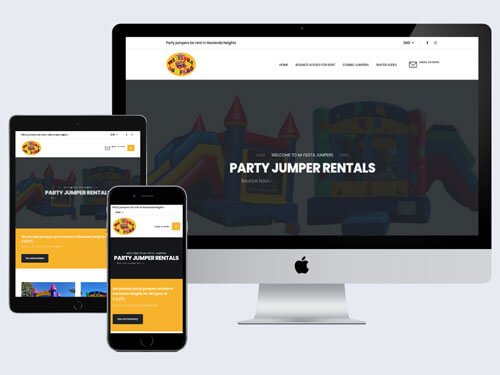 Small business web design: Mi Fiesta Jumpers, Hacienda Heights CA