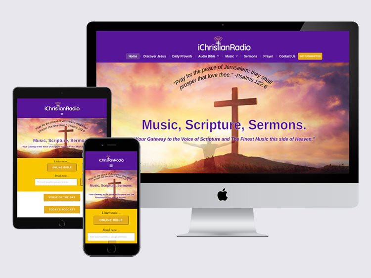 iChristian Radio website designed by Affordable Web Design Los Angeles