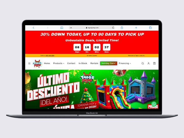 bounce houses website design